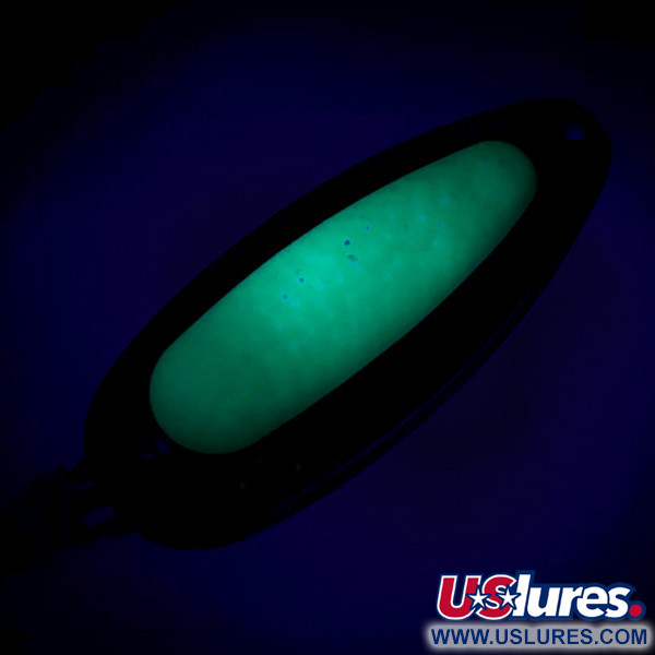 Vintage   Blue Fox Pixee UV, 1/2oz Hammered Nickel / Green fishing spoon #7112
