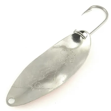 Vintage Seneca Little Cleo (Hula Girl) trolling spoon Glow, 3/16oz White / Orange / Nickel fishing spoon #7120