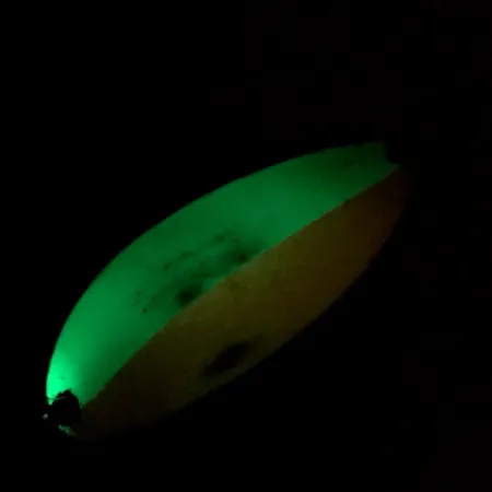 Vintage Seneca Little Cleo (Hula Girl) trolling spoon Glow, 3/16oz White / Orange / Nickel fishing spoon #7120