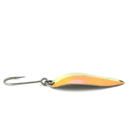 Vintage Seneca Little Cleo (Hula Girl) trolling spoon Glow, 3/16oz White / Orange / Nickel fishing spoon #7120