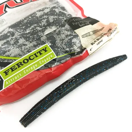 YUM Dinger soft bait 14pcs, BLK Blue fishing #7121