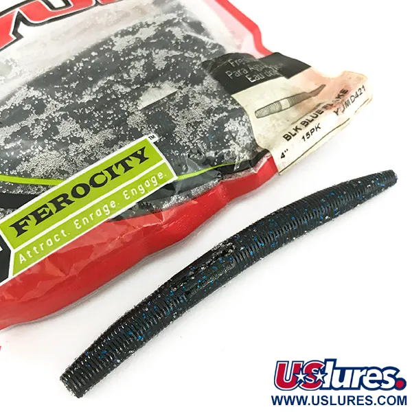   YUM Dinger soft bait 14pcs,  BLK Blue fishing #7121