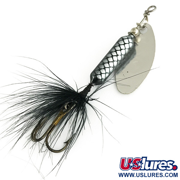  Yakima Bait Worden’s Original Rooster Tail, 3/16oz Silver / Black spinning lure #12588