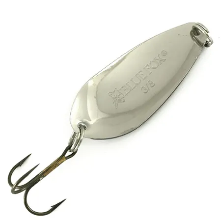 Blue Fox Strobe Tear Drop Spoon, 2/5oz Black / White / Nickel fishing spoon #7136
