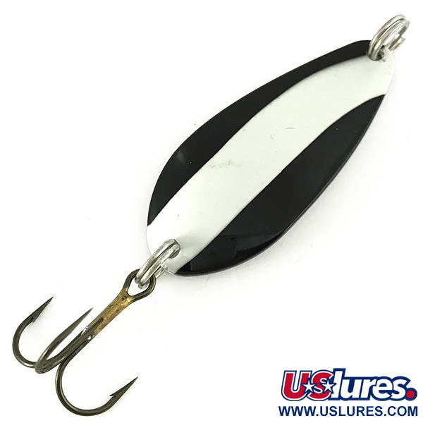   Blue Fox Strobe Tear Drop Spoon, 2/5oz Black / White / Nickel fishing spoon #7136