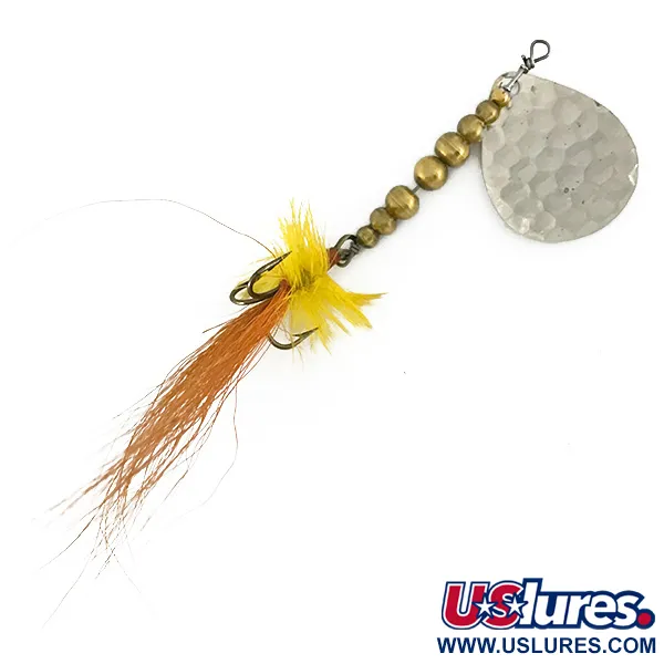 Vintage  Renosky Lures Swiss Swing Hammered Spoon, 1/4oz Hammered Nickel spinning lure #7151