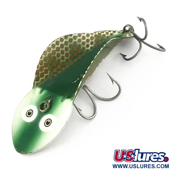 Vintage   Buck Perry spoonplug, 3/4oz White / Green / Red fishing spoon #7152