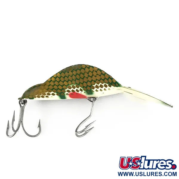 Vintage   Buck Perry spoonplug, 3/4oz White / Green / Red fishing spoon #7152