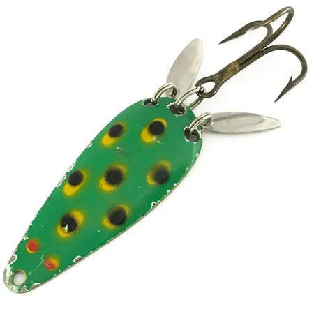 Vintage Marathon (with sonic blades), 2/5oz Frog / Nickel fishing spoon #7156