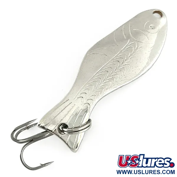 Vintage   Al's gold fish, 1/4oz Nickel fishing spoon #7163