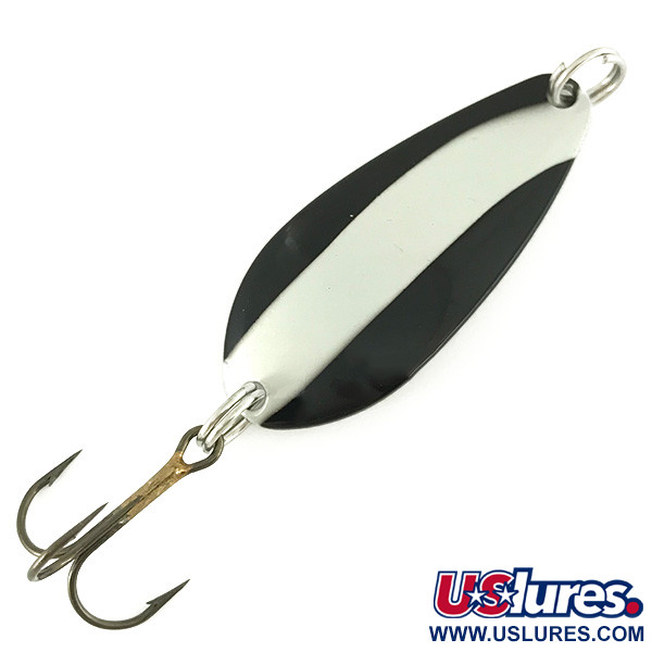   Blue Fox Strobe Tear Drop Spoon, 2/5oz Black / White / Nickel fishing spoon #7166