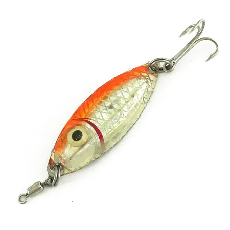 Vintage Other Premium Bass Minnow, 1/4oz Mirror Silver / Orange fishing spoon #7174