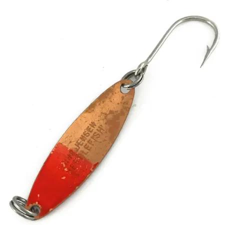 Vintage Luhr Jensen Needlefish 1 UV, 1/16oz Copper / Red UV Glow in UV light, Fluorescent fishing spoon #7185