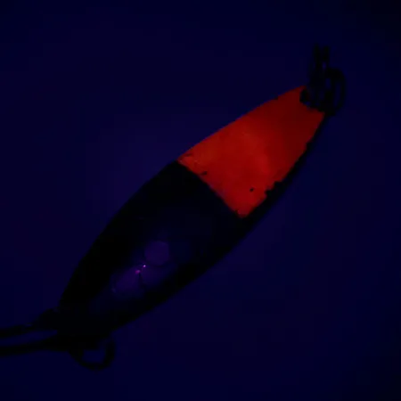Vintage Luhr Jensen Needlefish 1 UV, 1/16oz Copper / Red UV Glow in UV light, Fluorescent fishing spoon #7185