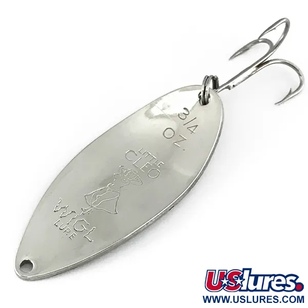 Vintage Seneca Little Cleo (Hula Girl), 3/4oz Nickel / Blue fishing spoon #7190