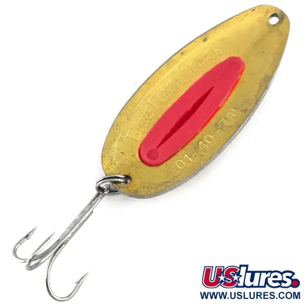 Vintage   Blue Fox Pixee , 3/4oz Gold / Pink (Gold Plated) fishing spoon #7191