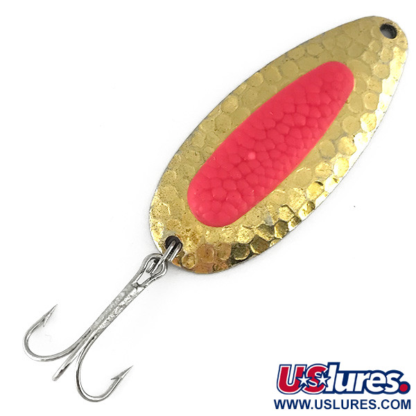 Vintage   Blue Fox Pixee , 3/4oz Gold / Pink (Gold Plated) fishing spoon #7191