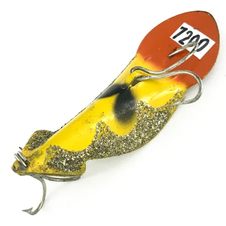 Vintage Buck Perry Spoonplug, 1/3oz Yellow / Red fishing spoon #7200