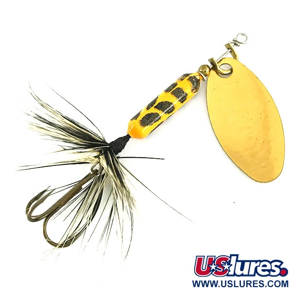  Yakima Bait Worden’s Original Rooster Tail, 1/8oz Gold / Yellow spinning lure #7202