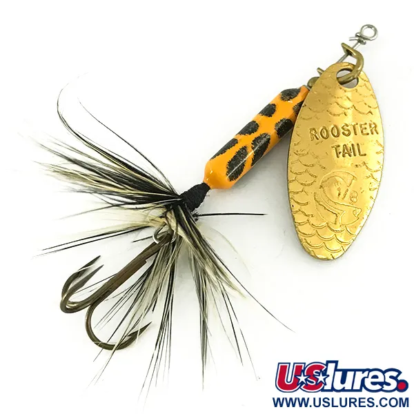  Yakima Bait Worden’s Original Rooster Tail, 1/8oz Gold / Yellow spinning lure #7202