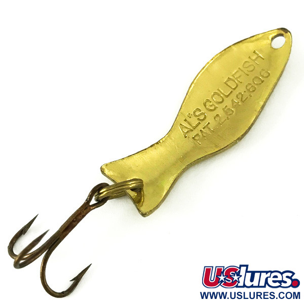 Vintage   Al's gold fish, 3/16oz Gold fishing spoon #7208
