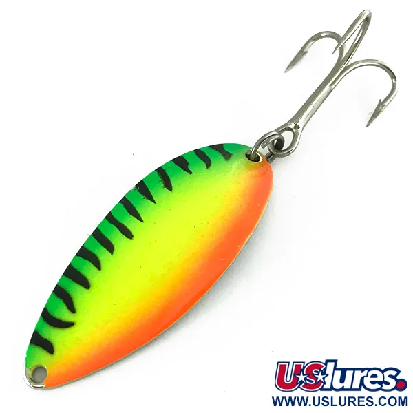 Vintage Acme Little Cleo, 3/4oz Fire Tiger fishing spoon #7210