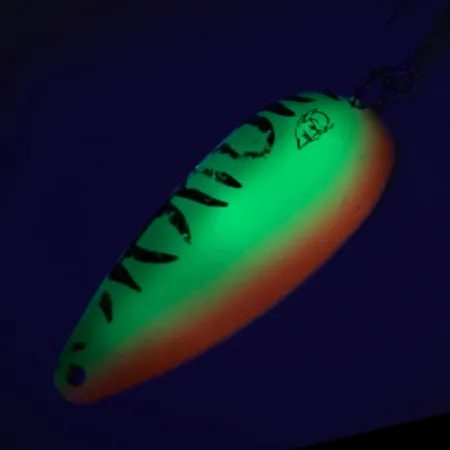 Vintage Eppinger Dardevle Dardevlet UV, 3/4oz Fire Tiger fishing spoon #7211