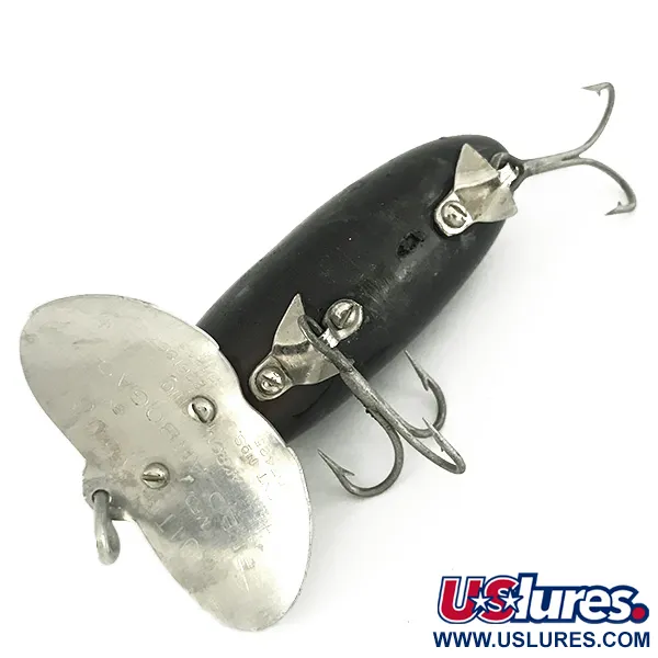 Vintage   Fred Arbogast Jitterbug , 1/3oz Black fishing lure #7214