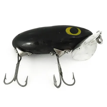 Vintage Fred Arbogast Jitterbug , 1/3oz Black fishing lure #7214