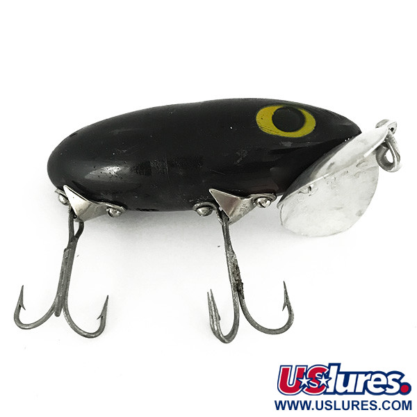 Vintage   Fred Arbogast Jitterbug , 1/3oz Black fishing lure #7214