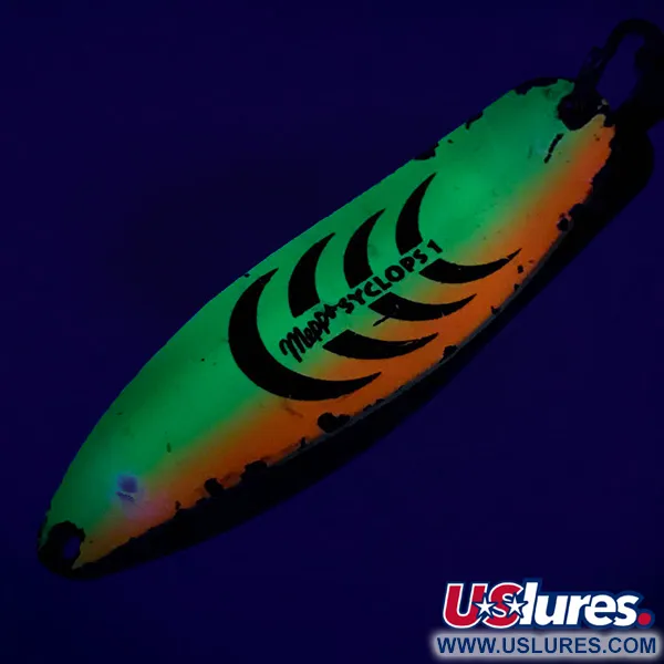 Vintage   Mepps Syclops 1 UV, 2/5oz Fire Tiger fishing spoon #7230