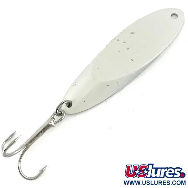 Vintage Acme Kastmaster, 1oz White Pearl / Nickel fishing spoon #7232
