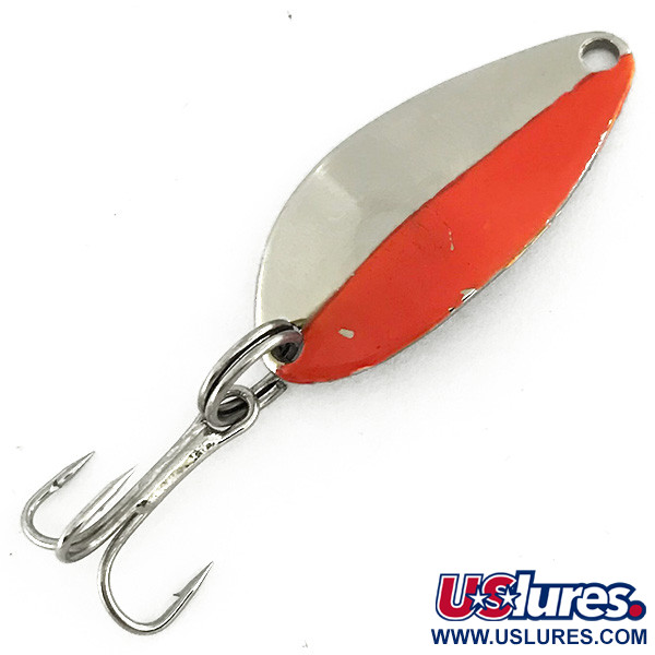 Vintage   Acme Little Cleo, 1/8oz Nickel / Orange fishing spoon #7256