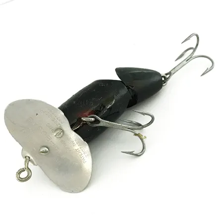 Vintage Fred Arbogast Jitterbug Jointed, 1/3oz Black fishing lure #7270
