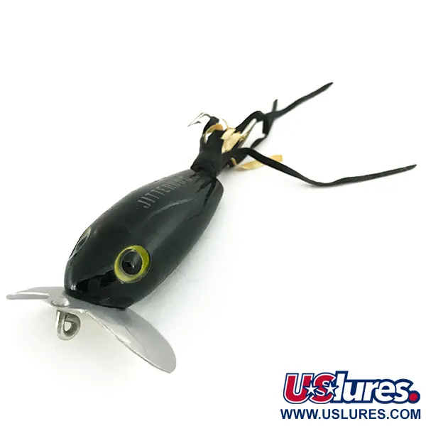 Vintage   Fred Arbogast Jitterbug Weedless, 1/3oz Black fishing lure #7275