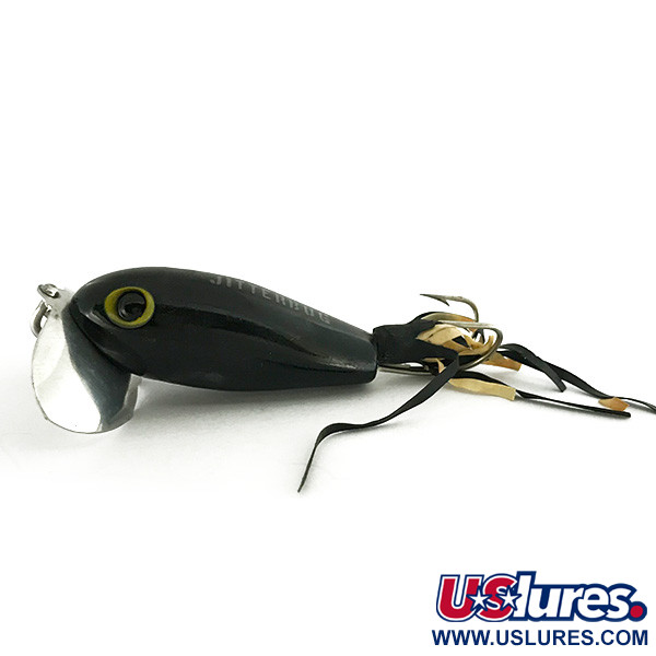 Vintage   Fred Arbogast Jitterbug Weedless, 1/3oz Black fishing lure #7275