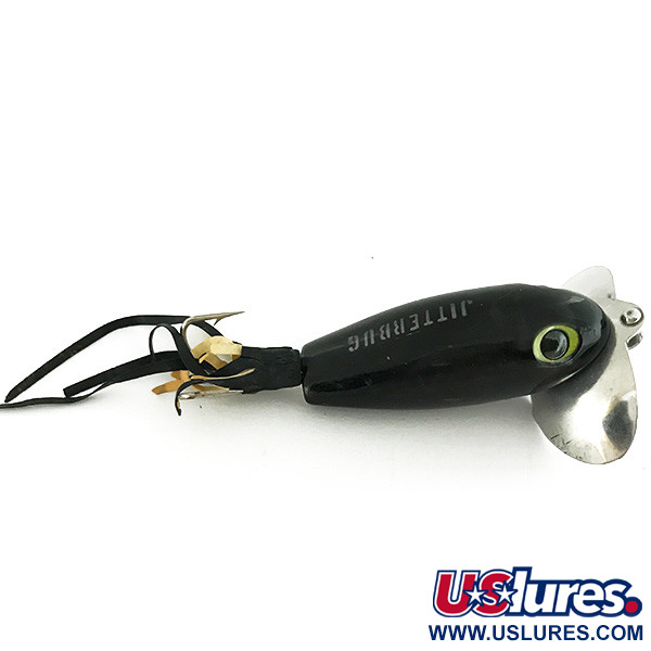 Vintage   Fred Arbogast Jitterbug Weedless, 1/3oz Black fishing lure #7275