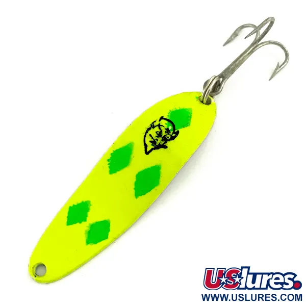 Vintage  Eppinger Dardevle Cop-E-Cat 7300 UV, 1/3oz Chartreuse / Nickel fishing spoon #15743
