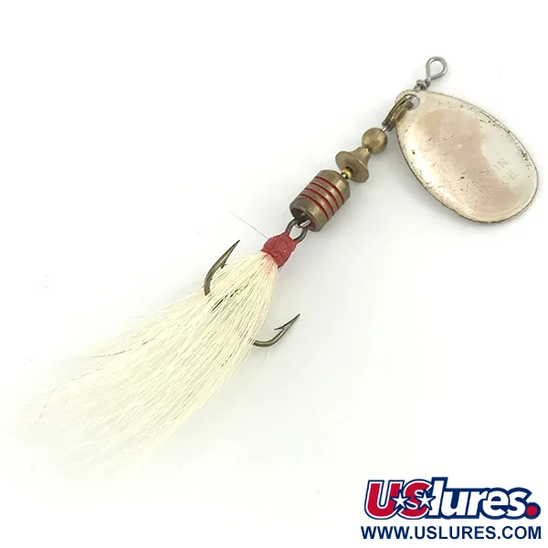 Vintage   Mepps Aglia 2 dressed - bucktail, 3/16oz Silver / White spinning lure #7292