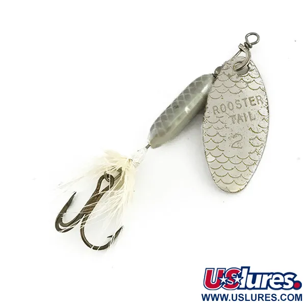 Vintage  Yakima Bait Worden’s Original Rooster Tail 2, 3/32oz Silver spinning lure #7295