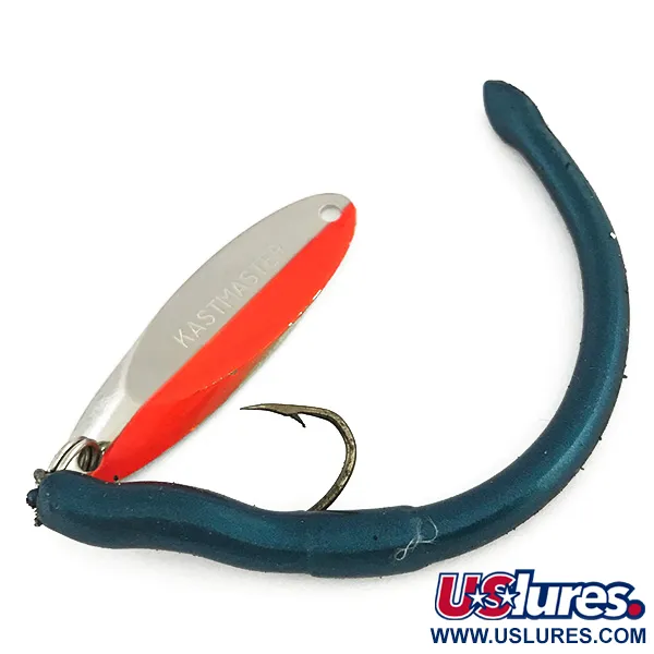 Vintage  Acme Kastmaster , 1/4oz Nickel / Orange fishing spoon #7298