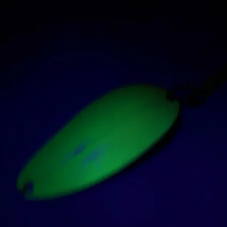 Vintage TODDCO Main liner UV, 2/5oz Yellow / Green fishing spoon #7305