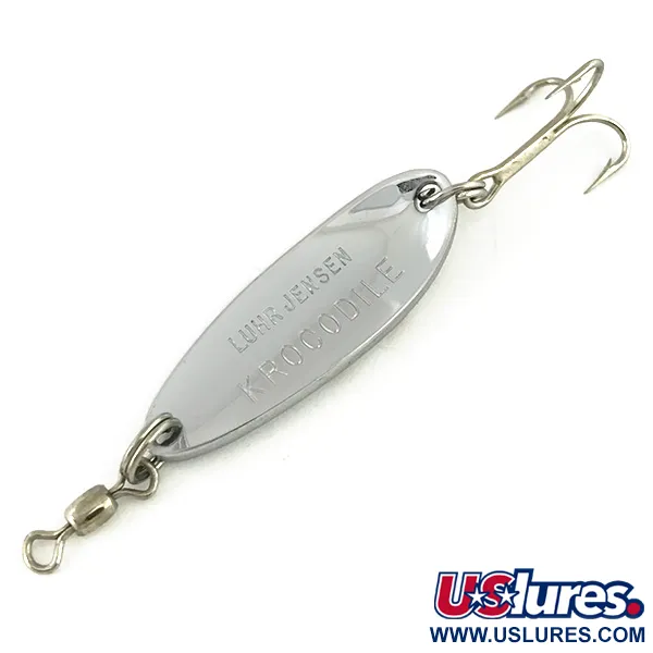Luhr Jensen Krocodile, 1/4oz Nickel / Red fishing spoon #7312