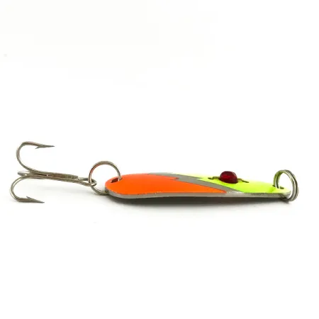 Vintage Red Eye Lures Red Eye Evil Eye, 1/2oz Yellow / Orange / Nickel fishing spoon #7319