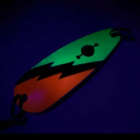 Vintage Red Eye Lures Red Eye Evil Eye, 1/2oz Yellow / Orange / Nickel fishing spoon #7319