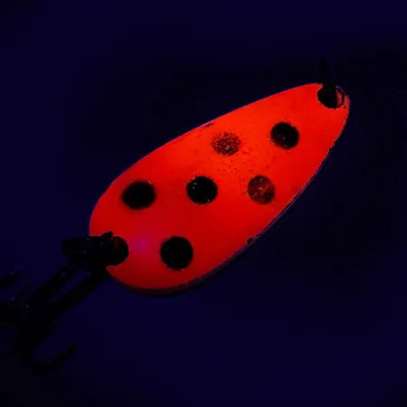 Vintage Luhr Jensen UV, 1/4oz Red / Black / Gold fishing spoon #7321