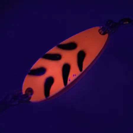 Luhr Jensen Krocodile UV, 1/3oz Fluorescent Orange / Black fishing spoon #7341