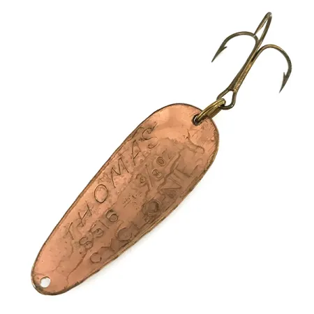 Vintage Thomas Syclone, 1/3oz Hammered Copper fishing spoon #7342