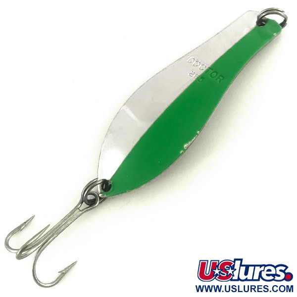 Vintage  Prescott Spinner Little Doctor 265, 1/3oz Nickel / Green fishing spoon #7346