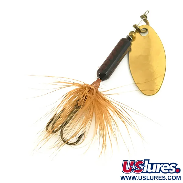  Yakima Bait Worden’s Original Rooster Tail, 1/8oz Gold / Brown spinning lure #7355